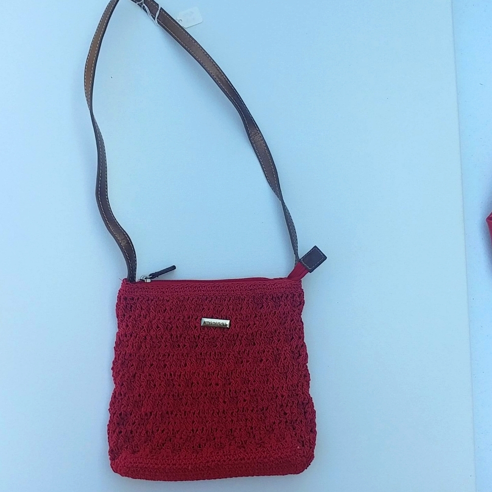 MINICCI Red Woven Crossbody Bag